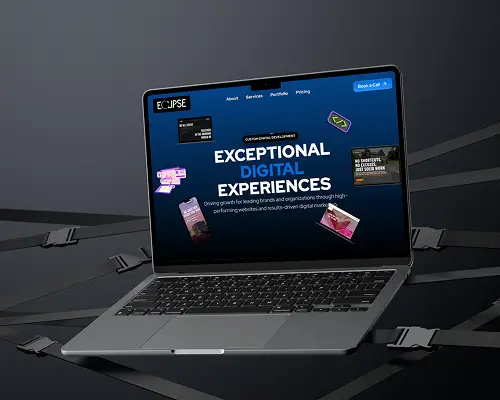 Eclipse Digital website on a laptop