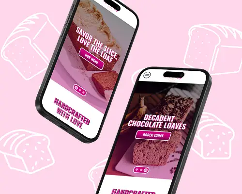 Rise & Loaf website shown on two phones