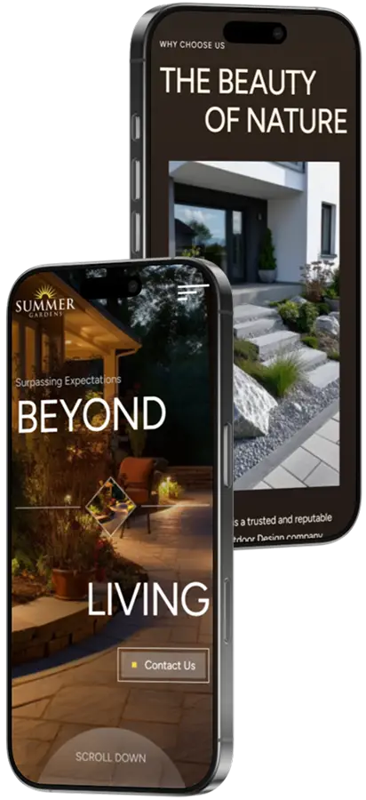 Summer Gardens campaign landing page on two phones