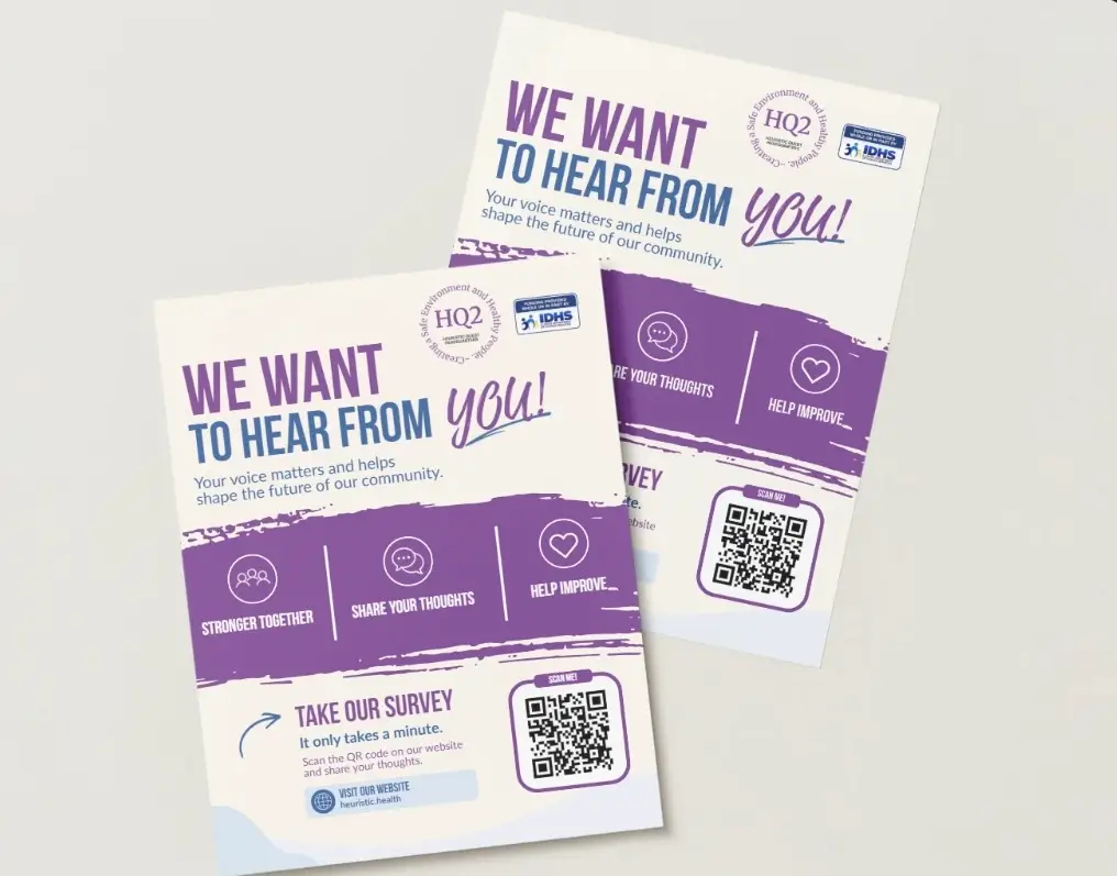 Heuristic Health community survey flyer