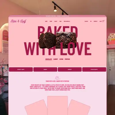Rise & Loaf website homepage